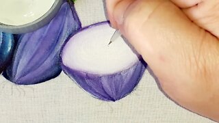 Como pintar Cebola Roxa CORTADA Pintura em Tecido