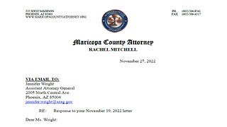 Maricopa County Attorney's Response to Arizona AG's Office
