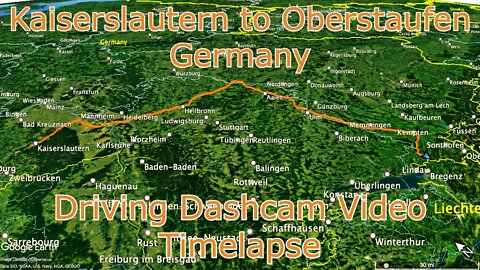 Kaiserslautern to Oberstaufen Germany | Driving Dashcam Video Timelapse | Garmin DriveAssist 50