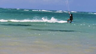 Kitesurf wave surfing