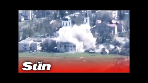 Ukrainian forces destroy Russian base near church
