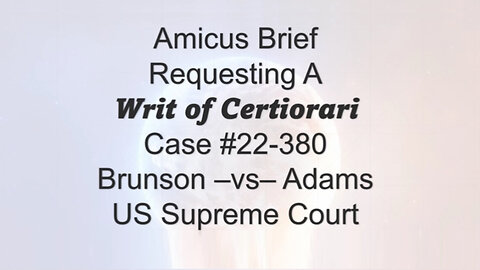 Case 22-380, Amicus Brief, Requesting Writ of Certiorari on behalf of Petitioner Brunson