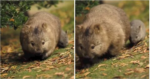 Cute Wombat with his baby 🥰
