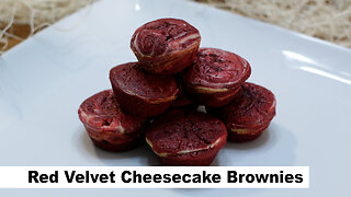 Red Velvet Cheesecake Brownie Bites