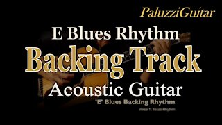 E Blues Rhythm Backing Track Acoustic Guitar [Practice Jamming]