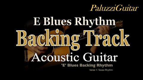 E Blues Rhythm Backing Track Acoustic Guitar [Practice Jamming]