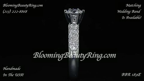 BBR 189E Micropave Diamond Engagement Ring Handmade In The USA