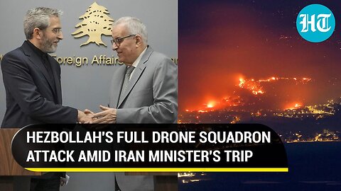 Hezbollah's First Full Drone Squadron Attack On Israel On Day Of Iran Minister's Lebanon Trip | Gaza