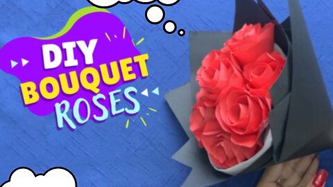 Origami bouquet with Red roses