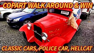 Classic Cars, Working Police Car, Hellcat and More, Copart Walk Around