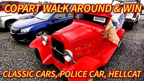 Classic Cars, Working Police Car, Hellcat and More, Copart Walk Around