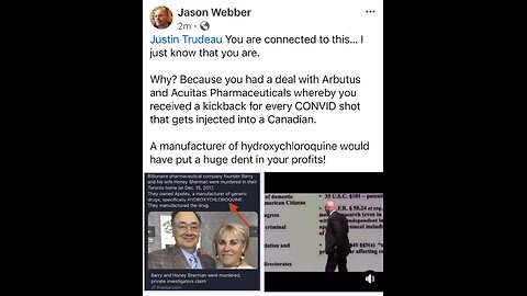 Trudeau’s deal with Big Pharma & the Murder of Barry & Honey Sherman