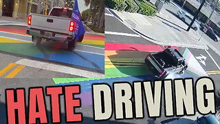 🚦New Trend HATE DRIVING - People driving over LGBT road painted Murals 🧑‍🎨