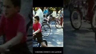 Another Helmet Free Children's Bike Parade with Police 1960s