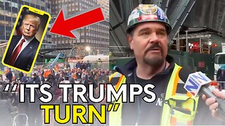 Donald Trump makes a surprise visit to union workers in new York while in court the left hates this!