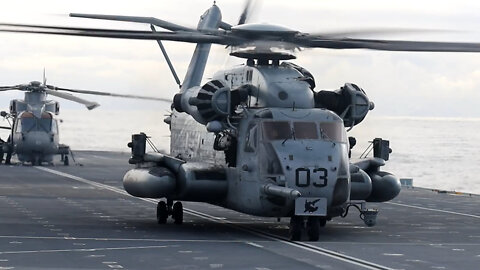 U.S. Marine Corps helicopters conduct training aboard HMS Prince of Wales