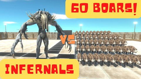 60 Boars vs Infernals Units - Animal Revolt Battle Simulator