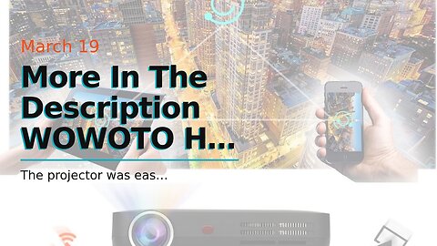 More In The Description WOWOTO H8 Video Projector DLP LED 1280x800 HD Support 1080P Android Sys...