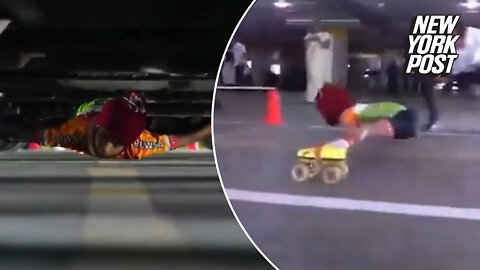 Super 7-year-old speeds through roller skating world record