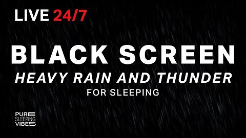 Black Screen | Thunderstorm Sleep Sounds