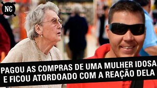 Homem desconhecido paga as compras de mulher idosa e fica atordoado com a reação dela