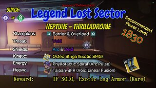 Destiny 2 Legend Lost Sector: Neptune - Thrilladrome on my Hunter 4-2-23