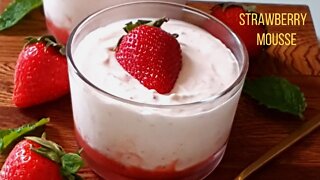 Easy Strawberry Mousse Recipe | No-Bake Strawberry Dessert