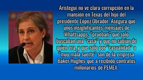 Aristegui no quiere ver corrupción de AMLO