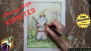 Free Download - Color This Whimsical Gnome With Kometes #coloringpages #adultcoloringart