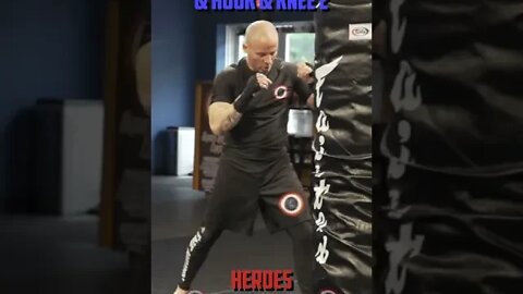 Heroes Training Center | Kickboxing & MMA "How To Double Up" Hook & Uppercut & Hook & Knee 2 #Shorts