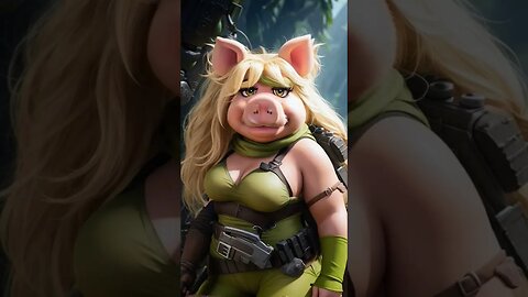Miss Piggy as Lara Croft - Tomb Raider