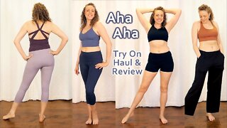 AhaAha Fashion Haul Try On with Corrina, Fitness Clothing, Leggings, Sports Bras, Strappy Tank Tops