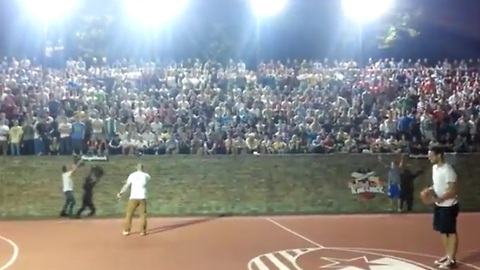 Spectator hits half-court shot to win trip to Red Bull event