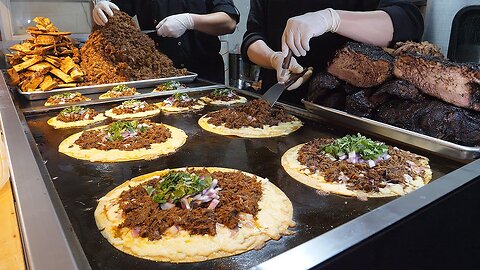 American style birria tacos! smoked barbecue - korean barbecue shop | ASMR