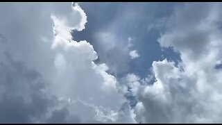 Mysterious light in the clouds over Miami, Florida.