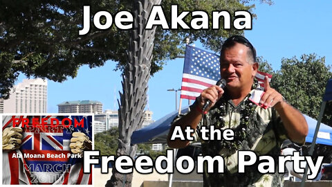 Joe Akana at the Freedom Party at Ala Moana