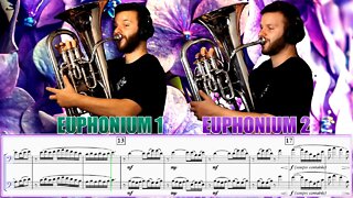 EUPHONIUM DUET with PIANO: Flower Duet - Leo Delibes (C major high version)