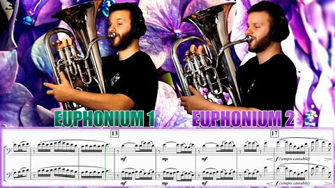 EUPHONIUM DUET with PIANO: Flower Duet - Leo Delibes (C major high version)