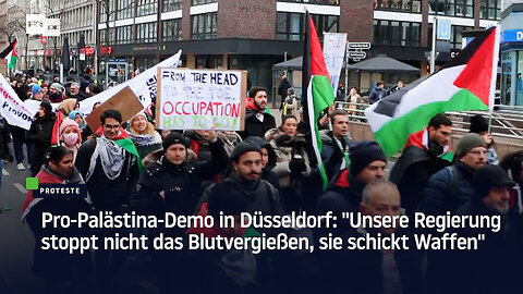 Pro-Palästina in Düsseldorf: "Unsere Regierung stoppt nicht das Blutvergießen, sie schickt Waffen"