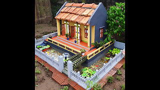 Make your garden more beautiful with a mini house and aquarium