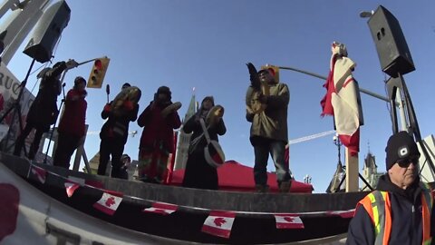 Canada Spring - Freedom Convoy 2022 - Feb7th - Indigenous Drummers Perform.