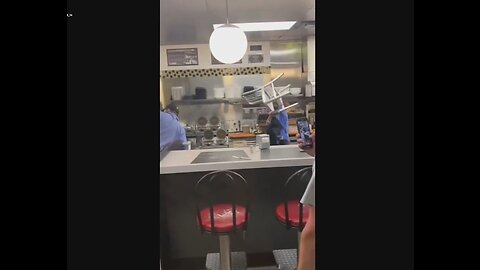 Waffle House Employee Swats Down Chair Matrix Style