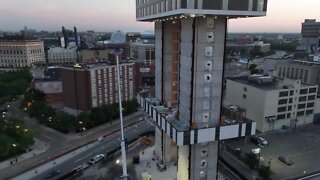 Drone video around the Exchange tower in Detroit | Courtesy: LIFTbuild