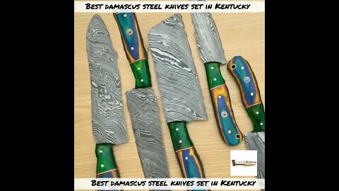 Damascus Steel Knives Set in Kentucky #shorts #knives #knife #kentucky