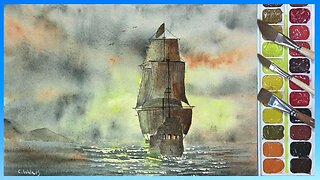 PAINT TALL SHIPS IN WATERCOLORS