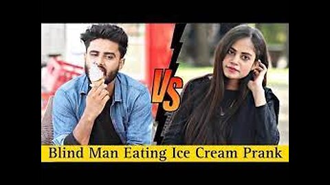 BLIND MAN EATING ICE CREAM AND FLIRTING WITH GIRLS PRANK | Epic Reaction 😂😜@