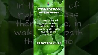 Wise Sayings of Solomon | Proverbs 12:28