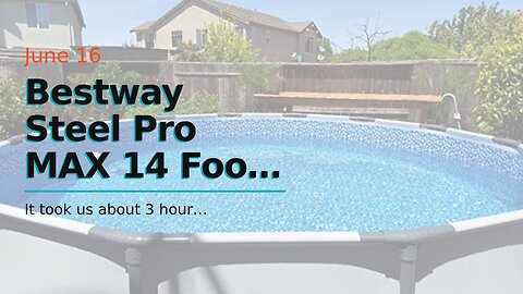 Bestway Steel Pro MAX 14 Foot x 48 Inch Round Metal Frame Above Ground Outdoor Swimming Pool Se...