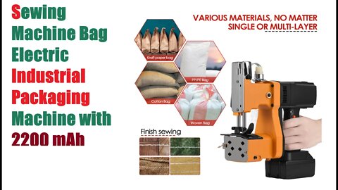 Sewing Machine Bag Electric Industrial Packaging Machine with 2200 mAh Lithium Battery