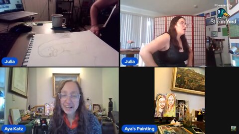 Sunday Afternoon Painting and Drawing Livestream with Aya Katz and Julia Hanna